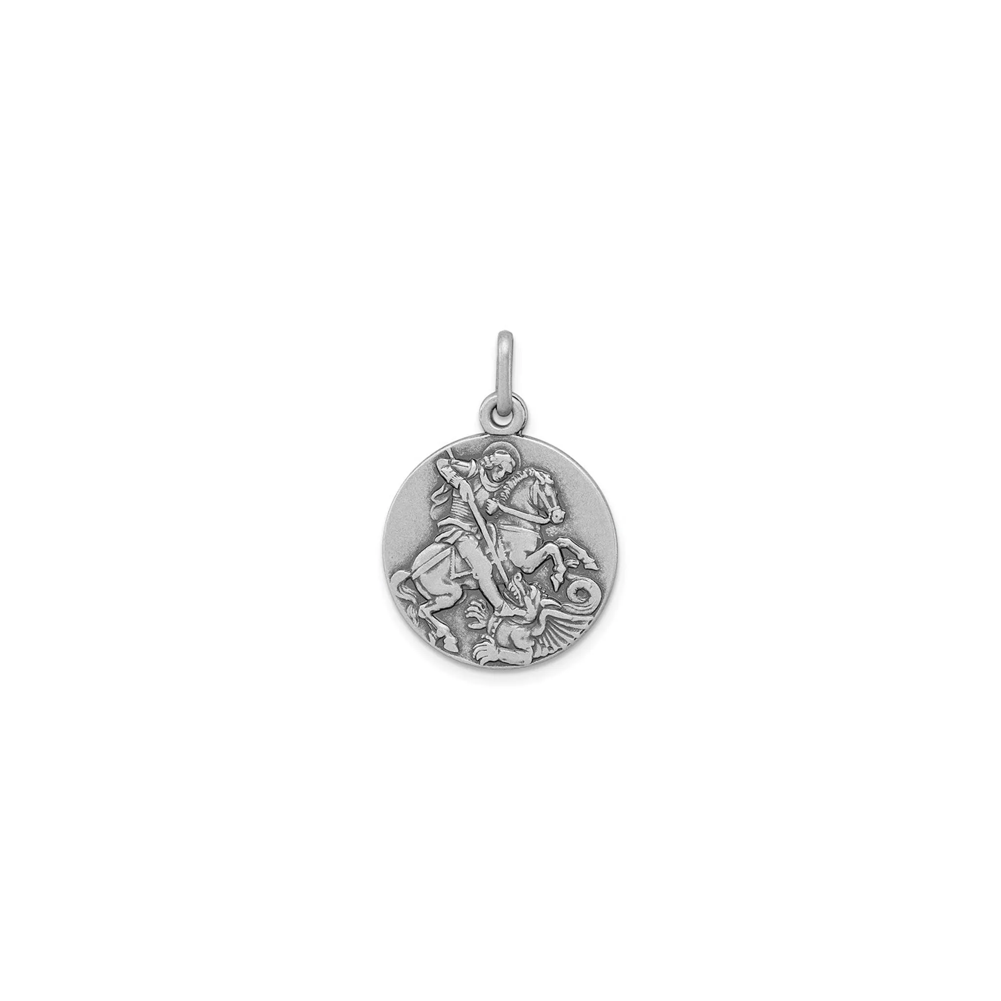 Antique Reversible Saint George Medallion Charm (Silver)