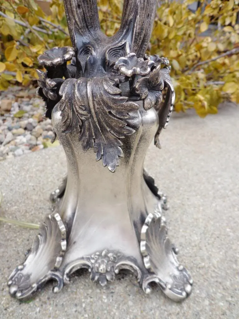 Antique Silver Plate Epergne Lamp