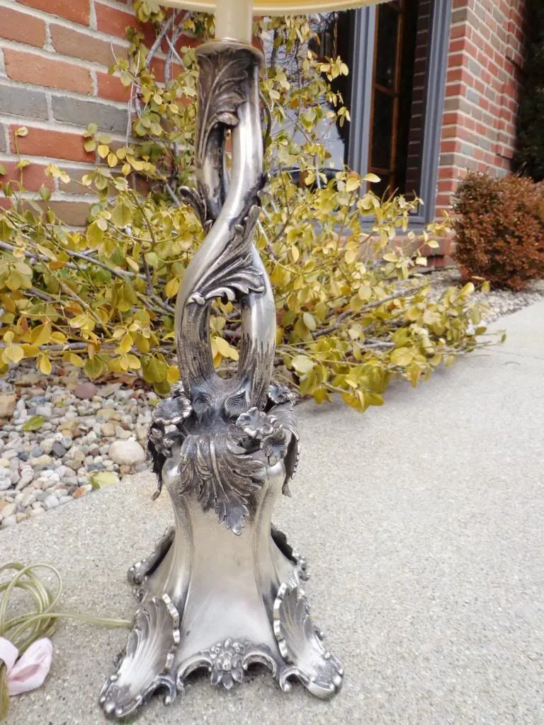 Antique Silver Plate Epergne Lamp