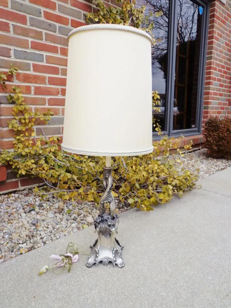 Antique Silver Plate Epergne Lamp