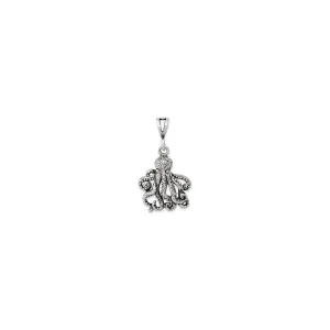 Antiqued Octopus Pendant (Silver)