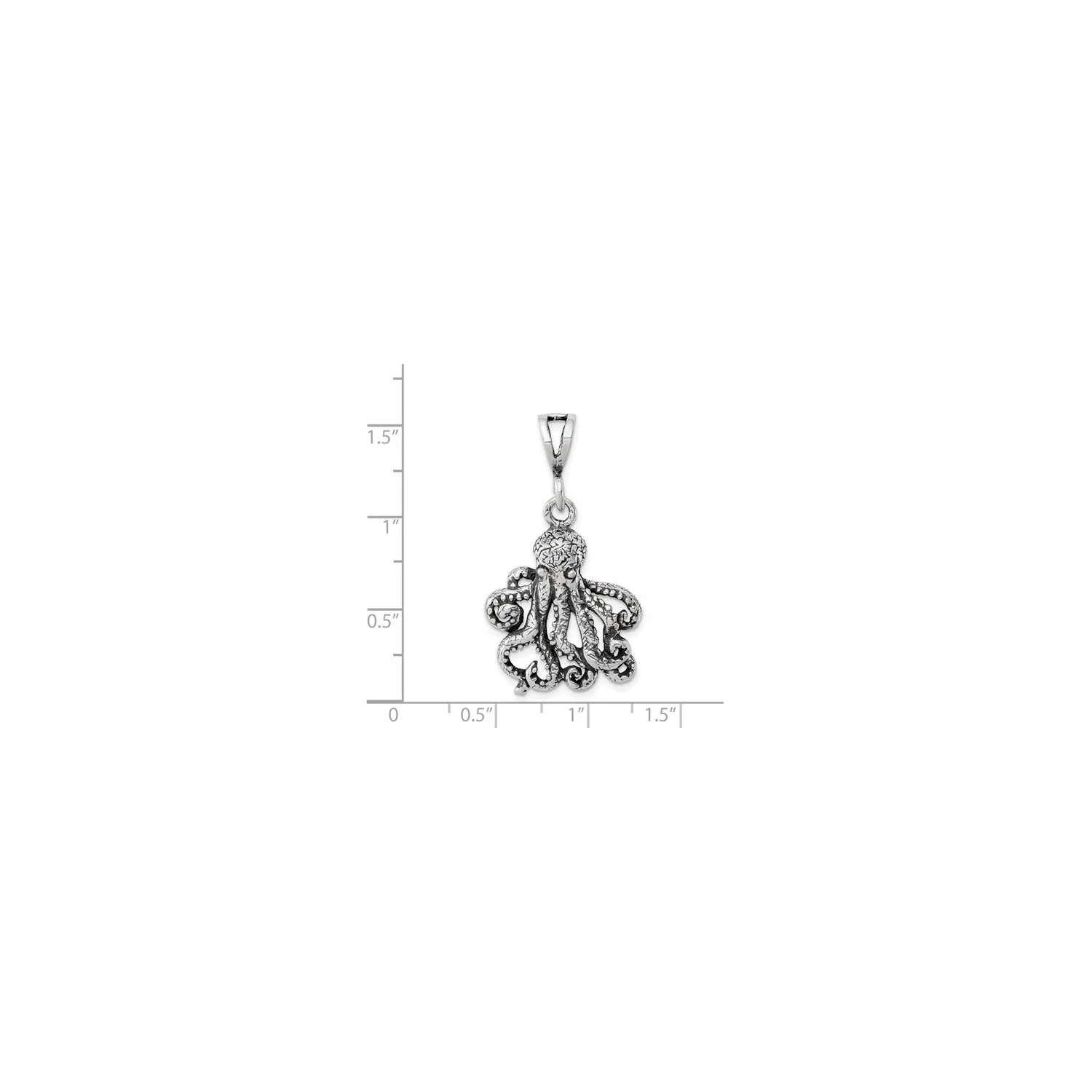 Antiqued Octopus Pendant (Silver)