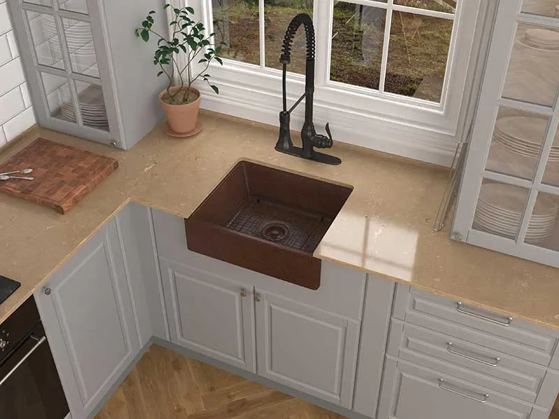 Anzzi Attica 19 in. Handmade Vessel Sink in Hammered Antique Copper