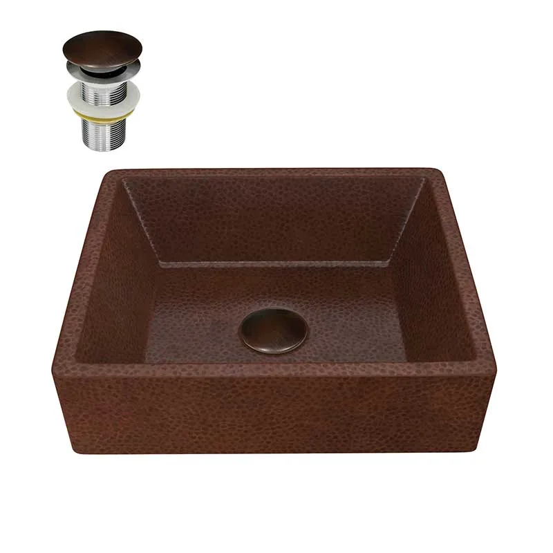Anzzi Attica 19 in. Handmade Vessel Sink in Hammered Antique Copper