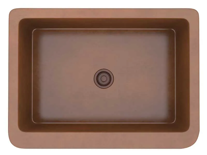 Anzzi Indulgence Farmhouse Handmade Copper 30 in. 0-Hole Single Bowl Kitchen Sink with Weave Design Panel in Polished Antique Copper