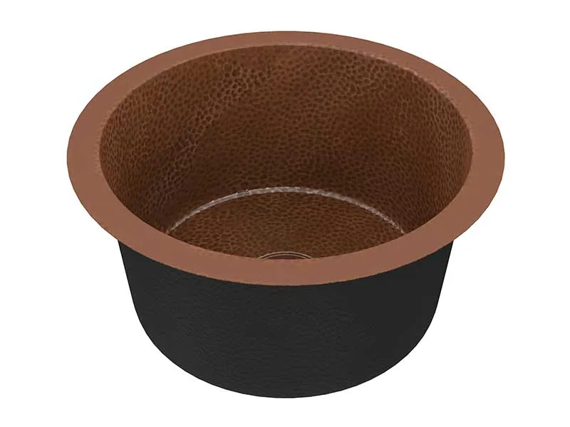 Anzzi Pascal Drop-in Handmade Copper 17 in. 0-Hole Single Bowl Kitchen Sink in Hammered Antique Copper
