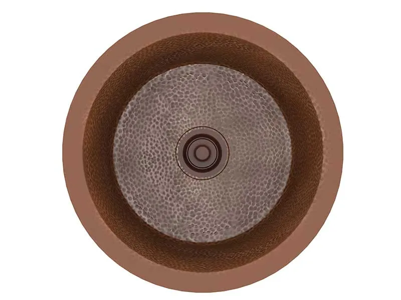 Anzzi Pascal Drop-in Handmade Copper 17 in. 0-Hole Single Bowl Kitchen Sink in Hammered Antique Copper