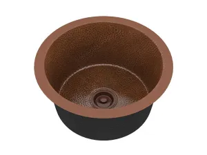 Anzzi Pascal Drop-in Handmade Copper 17 in. 0-Hole Single Bowl Kitchen Sink in Hammered Antique Copper
