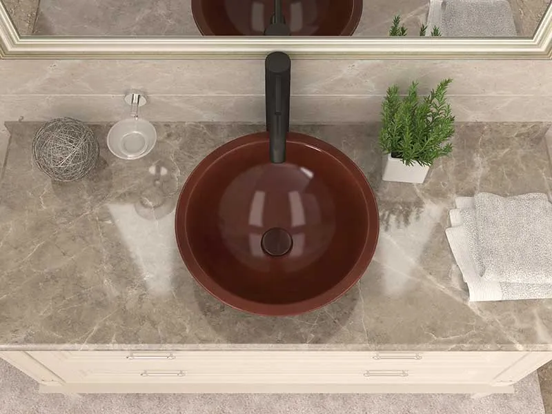 Anzzi Pisces 16 in. Handmade Vessel Sink in Polished Antique Copper with Floral Design Exterior