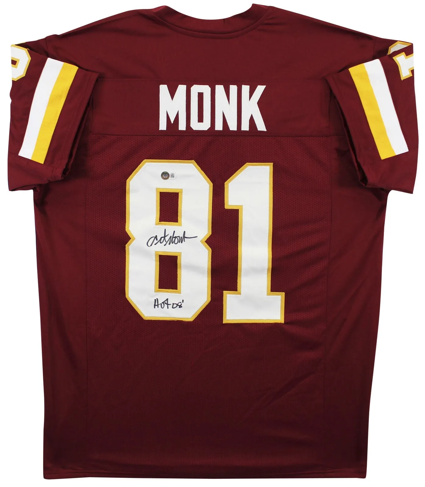 Art Monk "HOF 08" Authentic Signed Maroon Pro Style Jersey BAS Witnessed