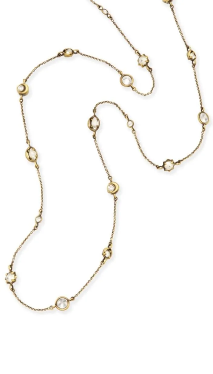 Augie Long Necklace - Antique Brass