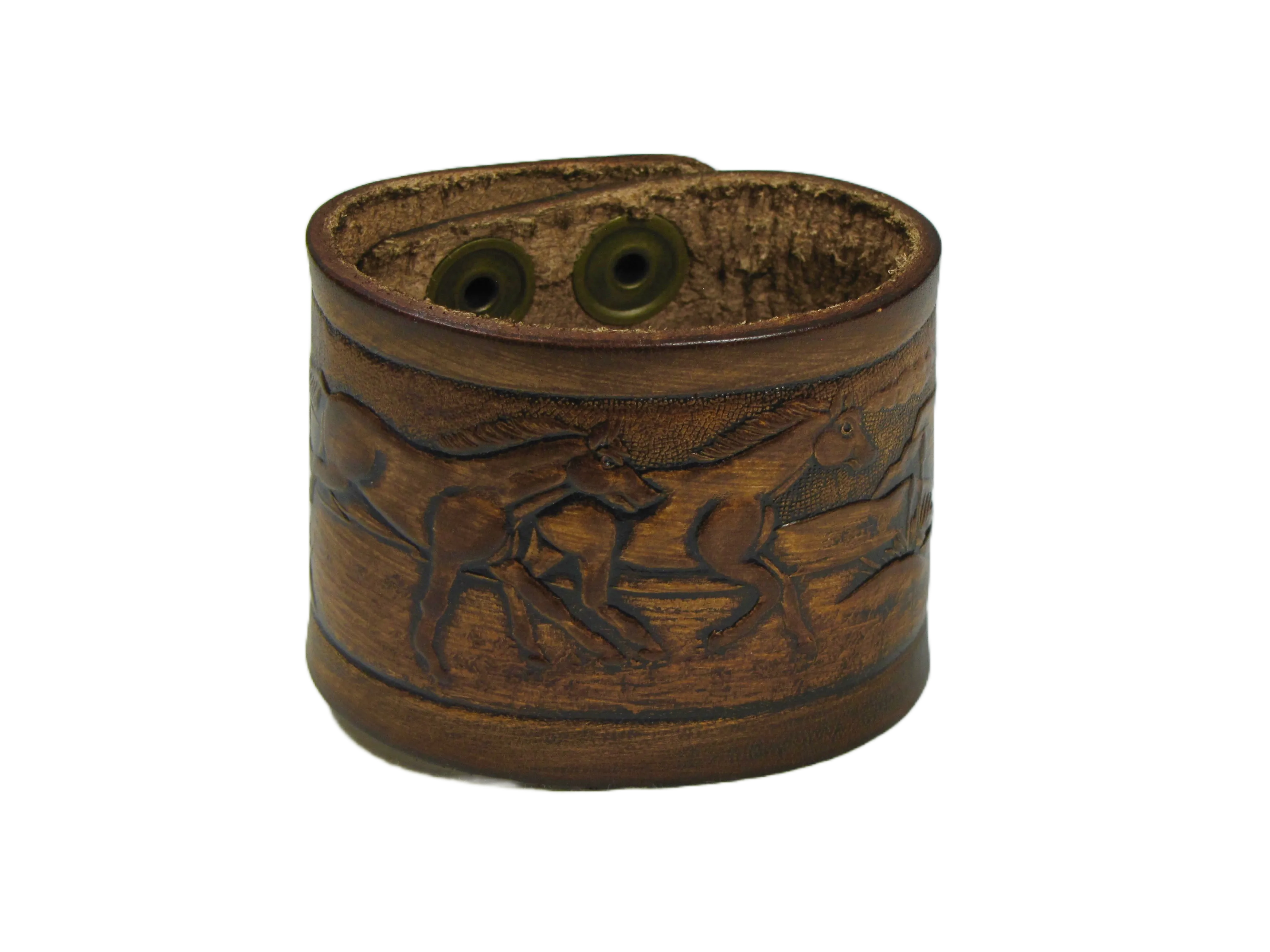 AW2-122 Antique Finish Wristband - Horses
