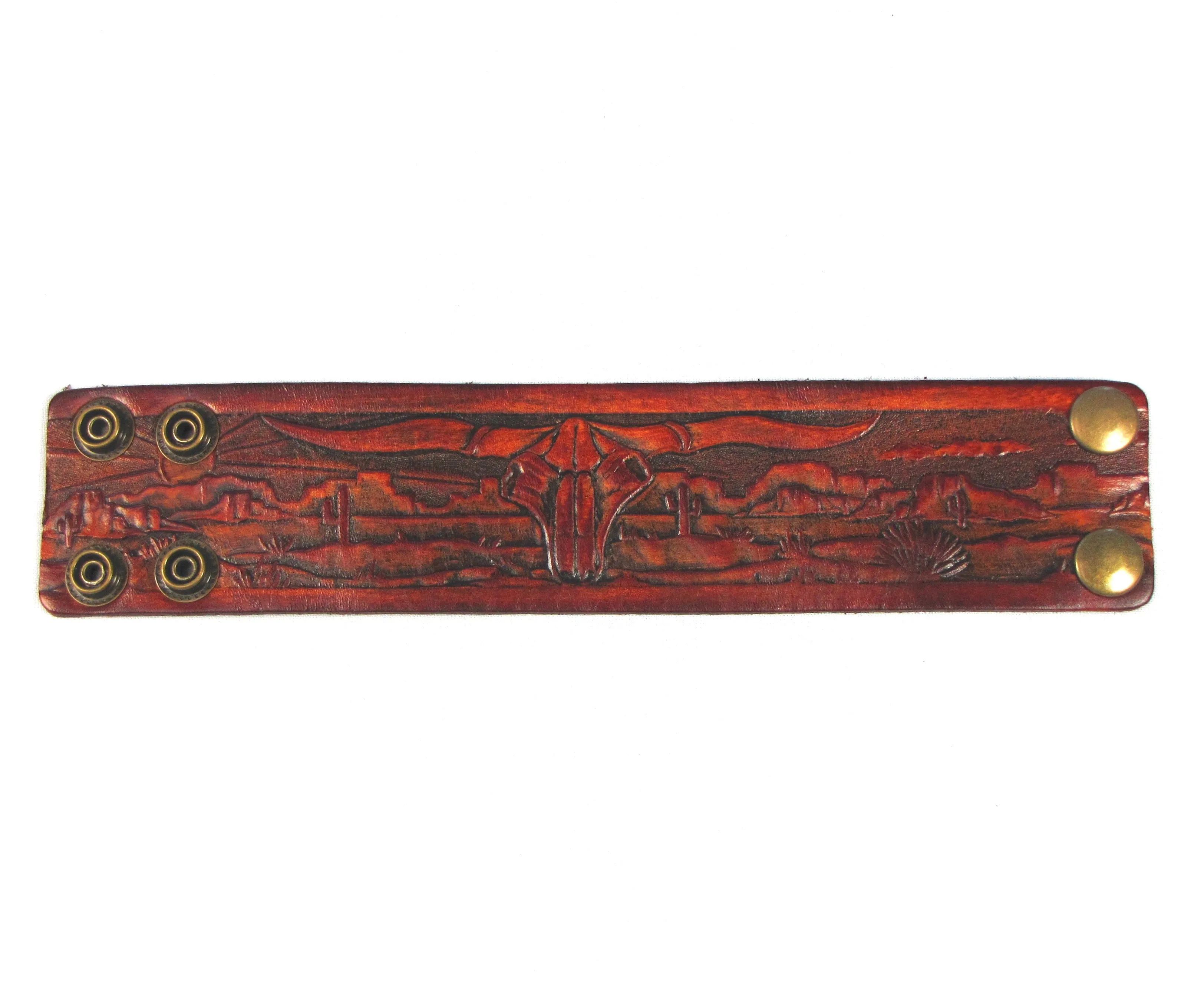 AW2-LH  Antique Finish Wristband- Longhorn