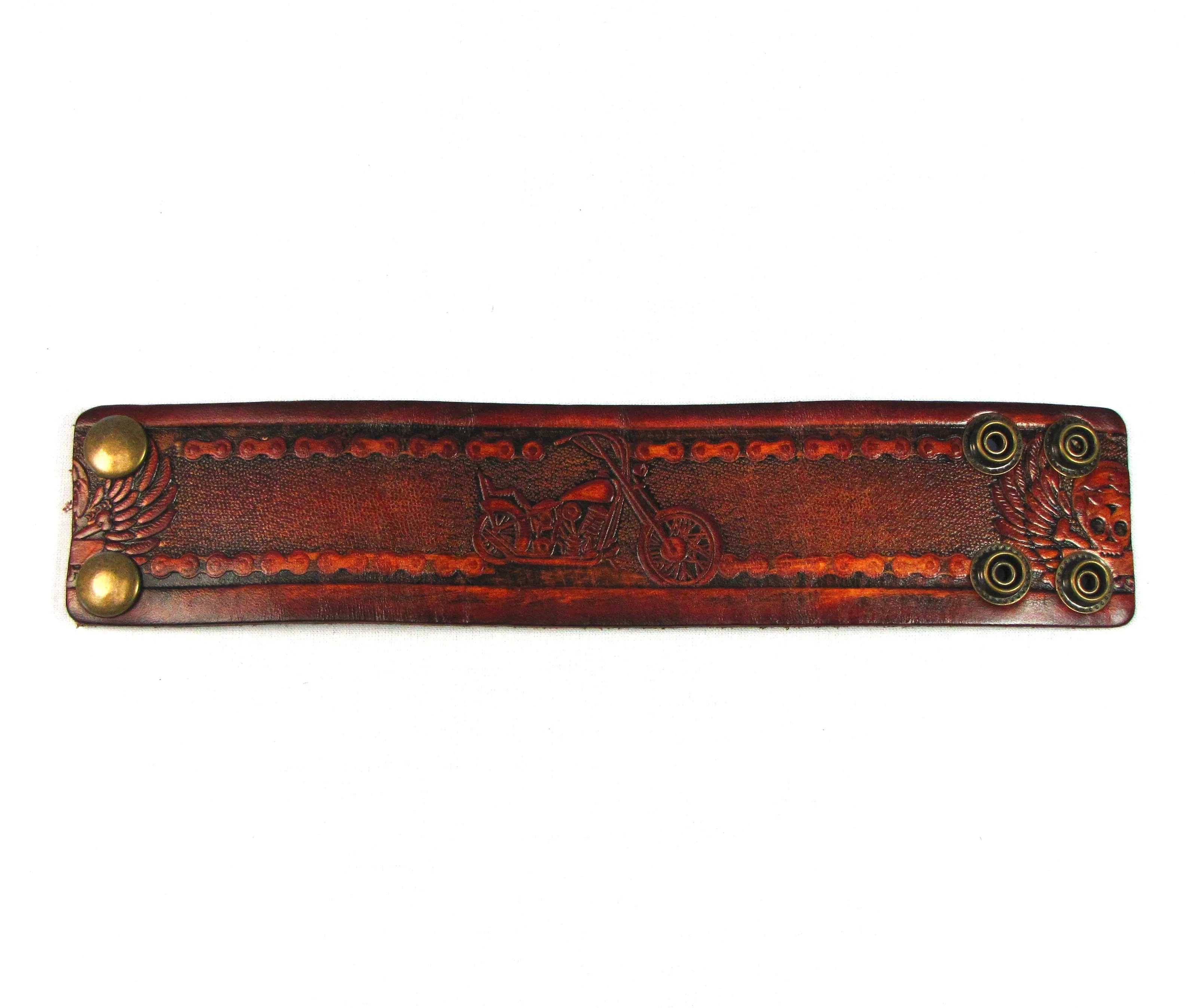 AW2-MC  Antique Finish Wristband- Motorcycle