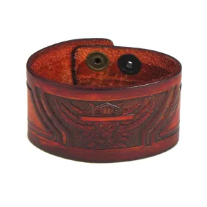 AW2-SW Antique Finish Wristband - Skull Wing