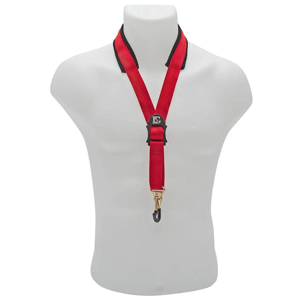 BG Comfort Neck Strap Alto and Tenor Large Red Coated Metal Snap Hook