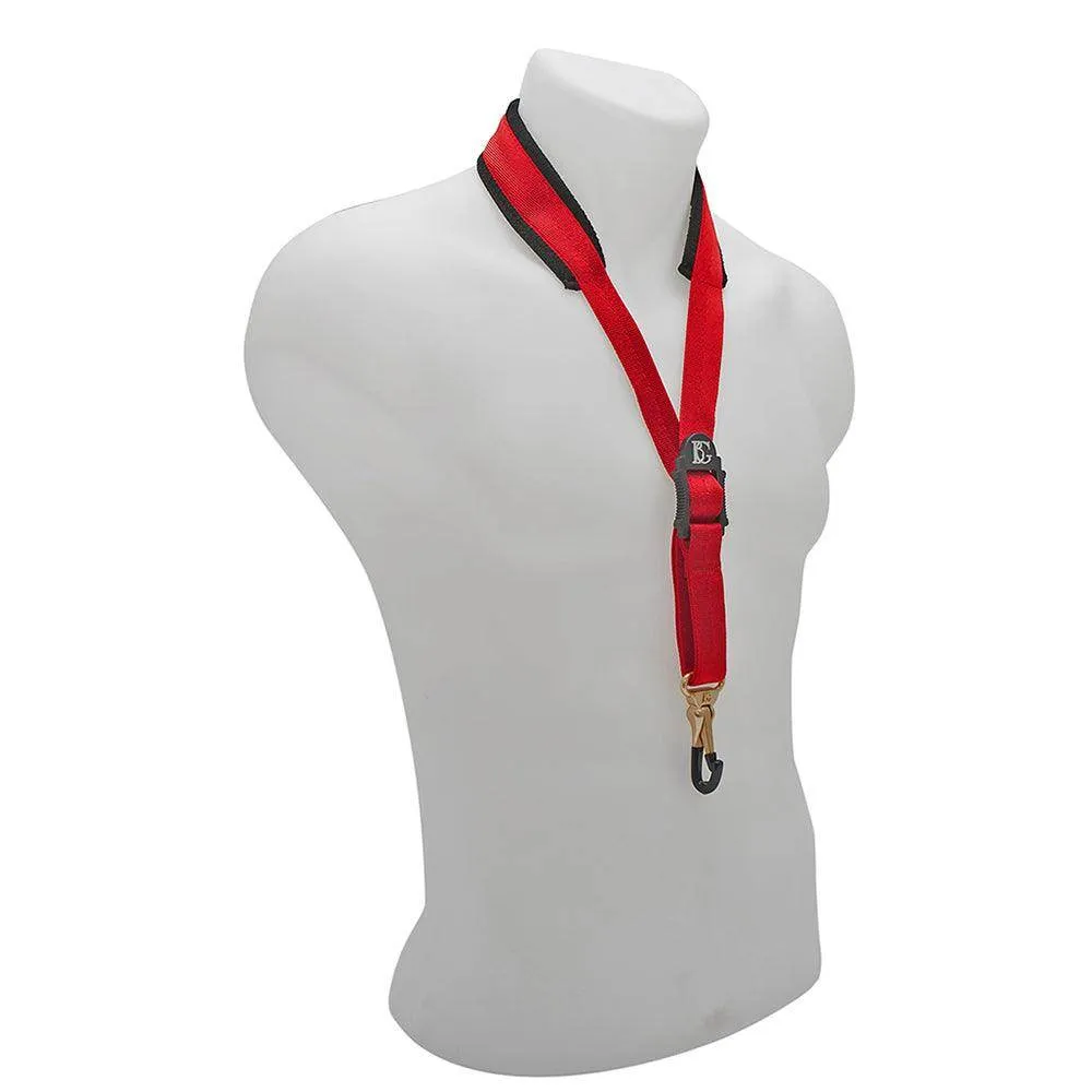 BG Comfort Neck Strap Alto and Tenor Large Red Coated Metal Snap Hook