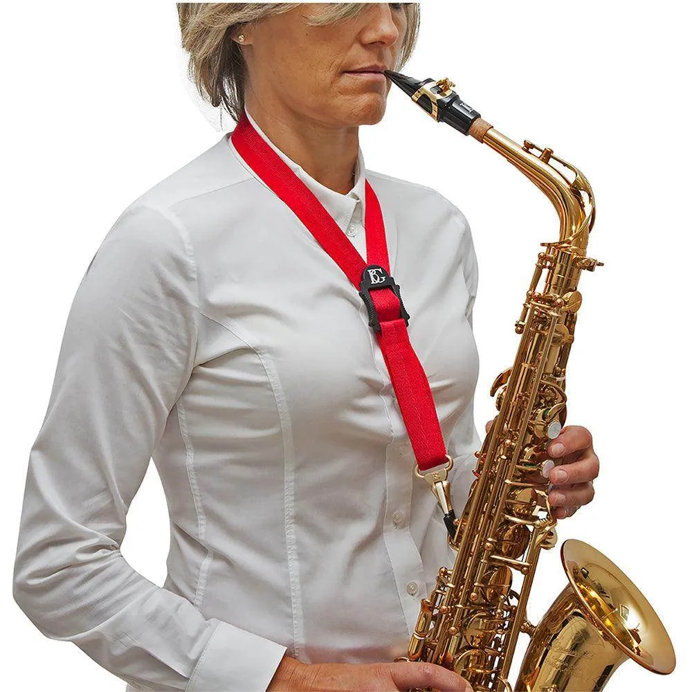 BG Standard Neck Strap Alto Tenor Red Coated Metal Hook