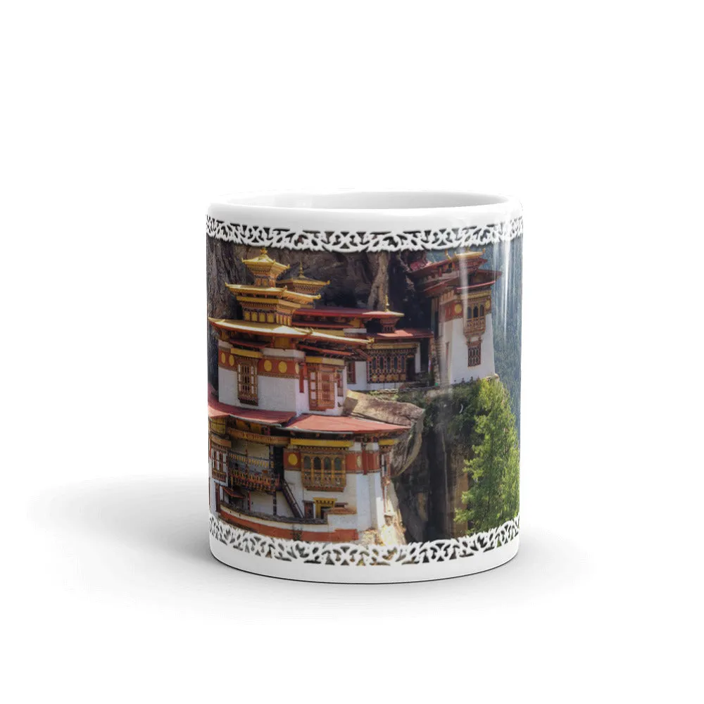 Bhutan Monastery In The Mountains Mug