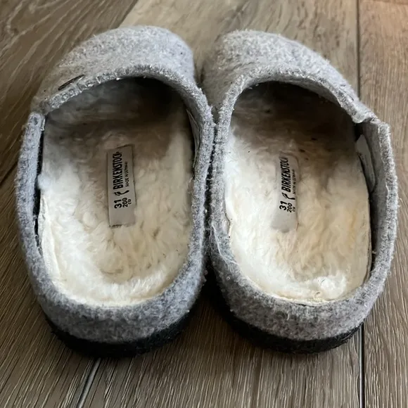 Birkenstock Zermatt Shearling Slipper Shoes Gray Kids
