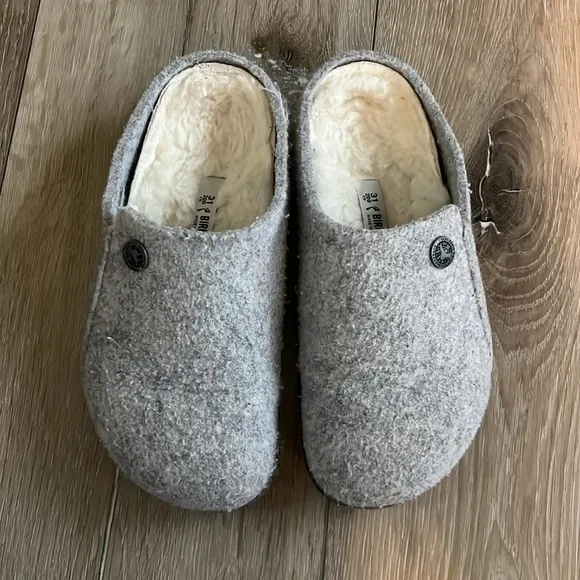 Birkenstock Zermatt Shearling Slipper Shoes Gray Kids