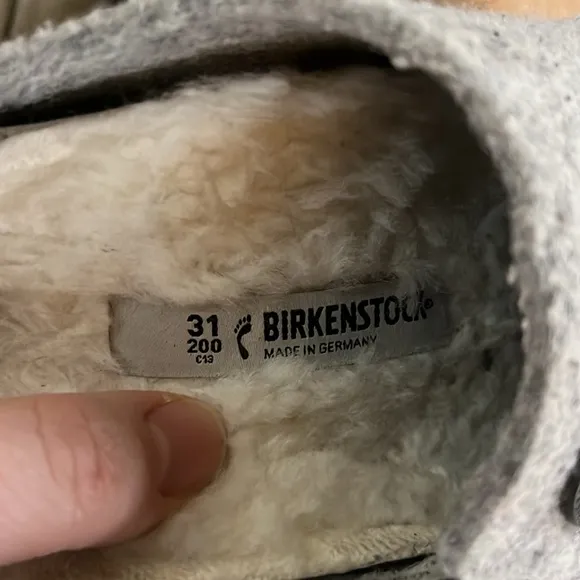 Birkenstock Zermatt Shearling Slipper Shoes Gray Kids