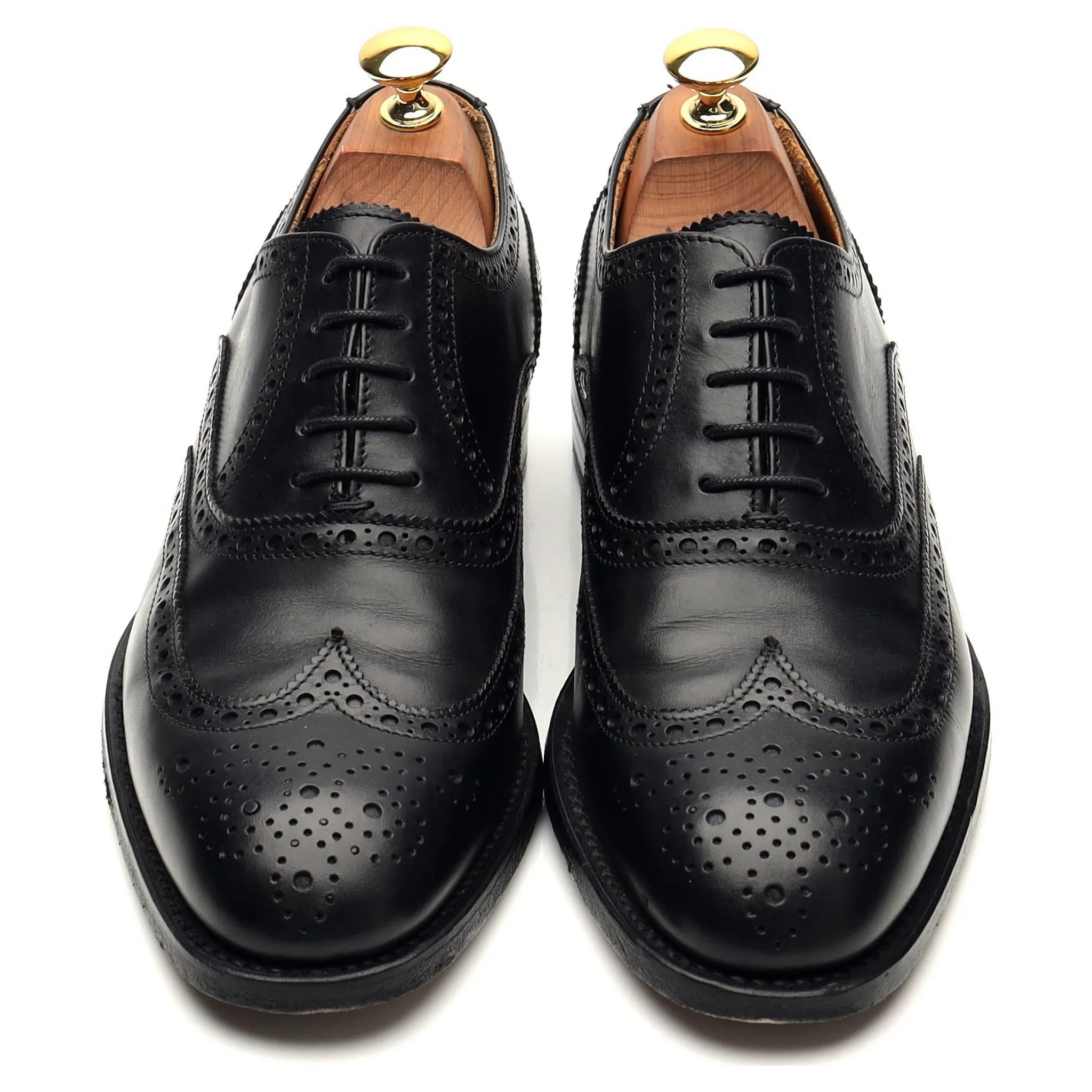 Black Leather Oxford Brogues UK 6 F