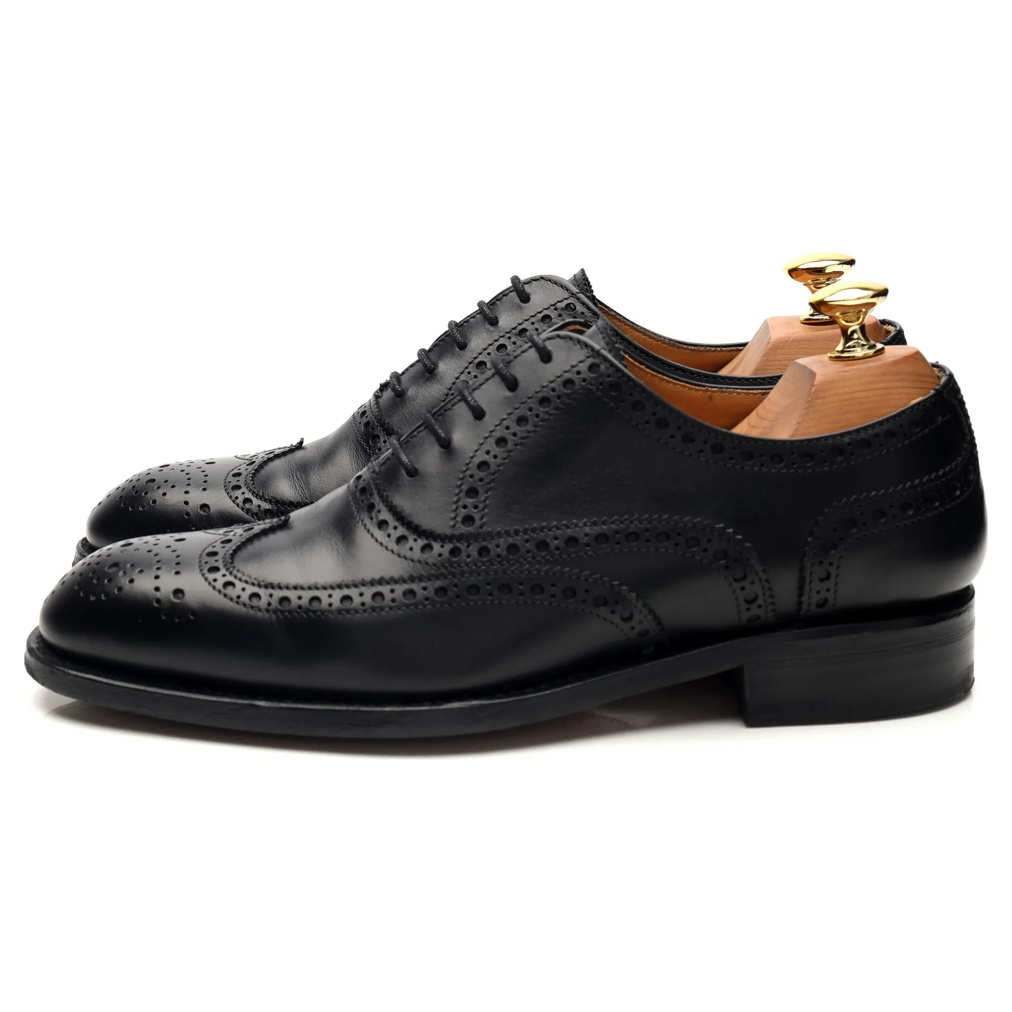 Black Leather Oxford Brogues UK 6 F