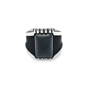 Black Onyx Antique-Finish Ring (Silver)