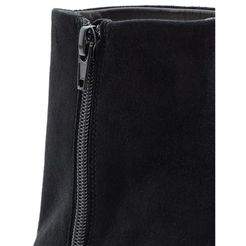 Black Suede Leather Boot