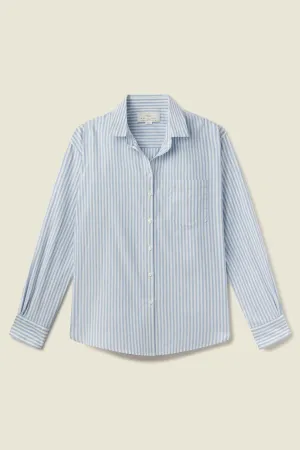 Blake Oversized Shirt in Blue Oxford Stripe