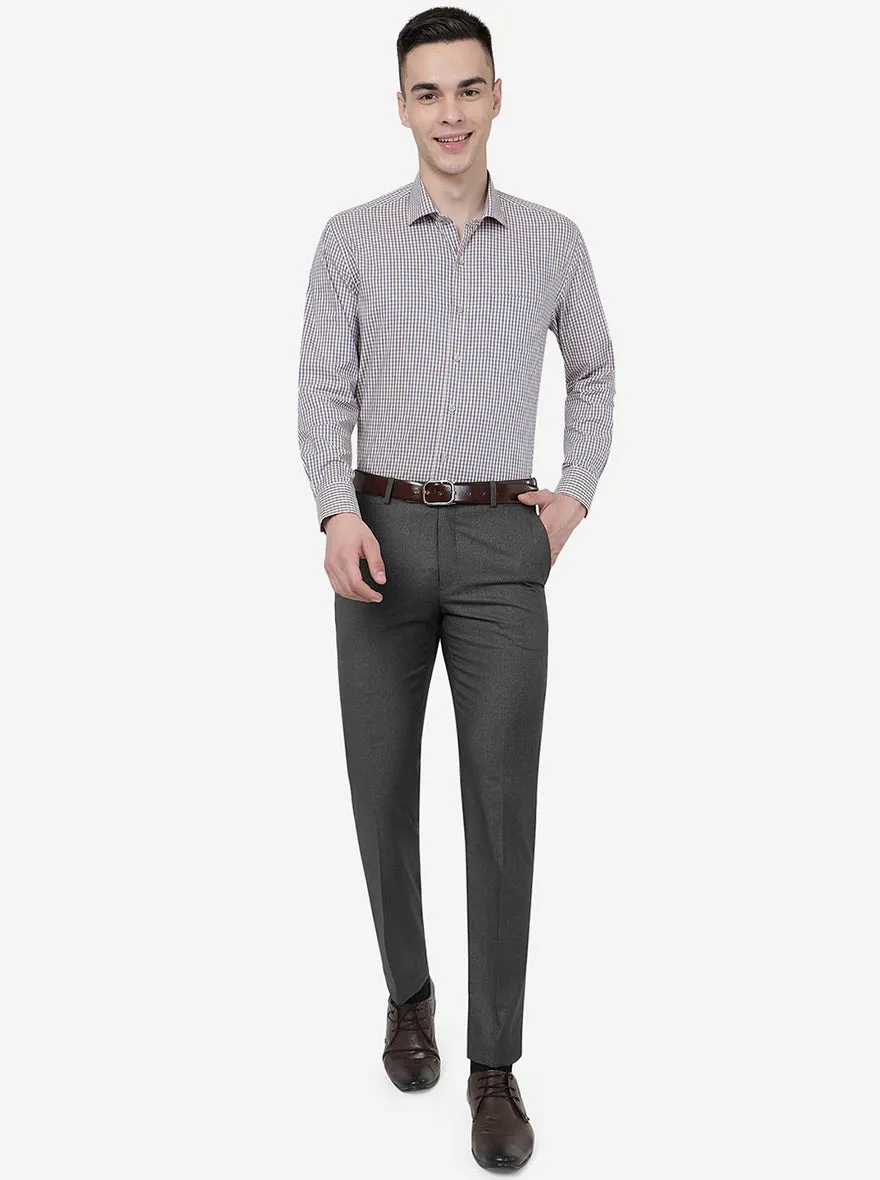 Blue Checked Regular Fit Formal Shirt | JadeBlue