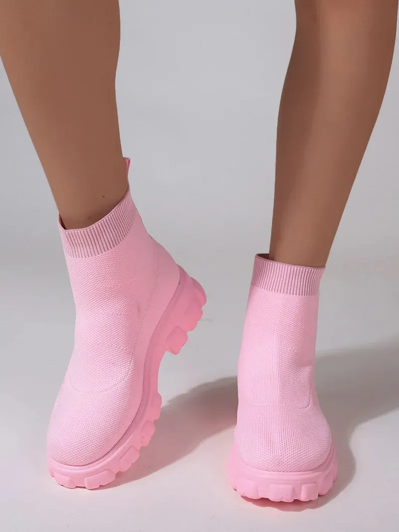 Brand Women Ankle Boots Lightweight Casual Shoes for Women Wedge