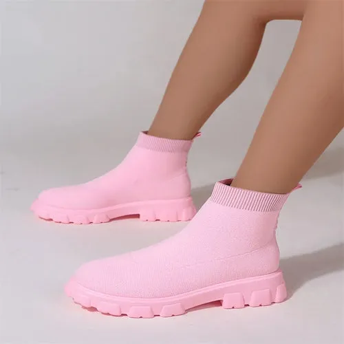 Brand Women Ankle Boots Lightweight Casual Shoes for Women Wedge