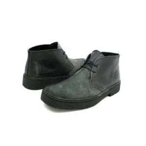 British Walkers Playboy Men's Black and Grey Leather Ankle Boots