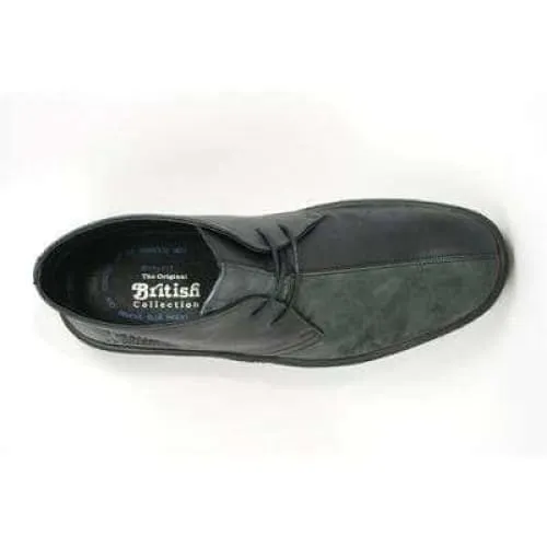 British Walkers Playboy Men's Black and Grey Leather Ankle Boots