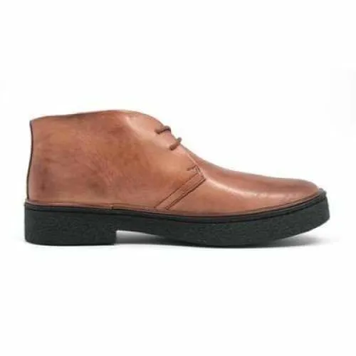 British Walkers Playboy Men's Light Brown Leather Ankle Boots