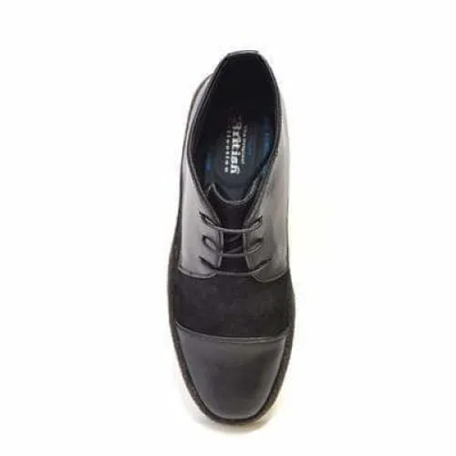 British Walkers Playboy Moc Toe Men's Black Leather and Suede Ankle Boots