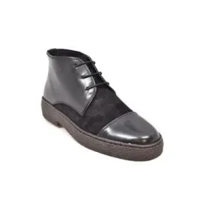 British Walkers Playboy Moc Toe Men's Black Leather and Suede Ankle Boots
