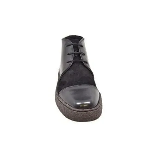 British Walkers Playboy Moc Toe Men's Black Leather and Suede Ankle Boots