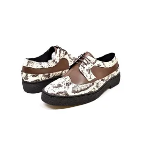 British Walkers Playboy Originals Wingtip Low Cut Men's Brown Leather & Snake Skin Oxfords Ankle Boots