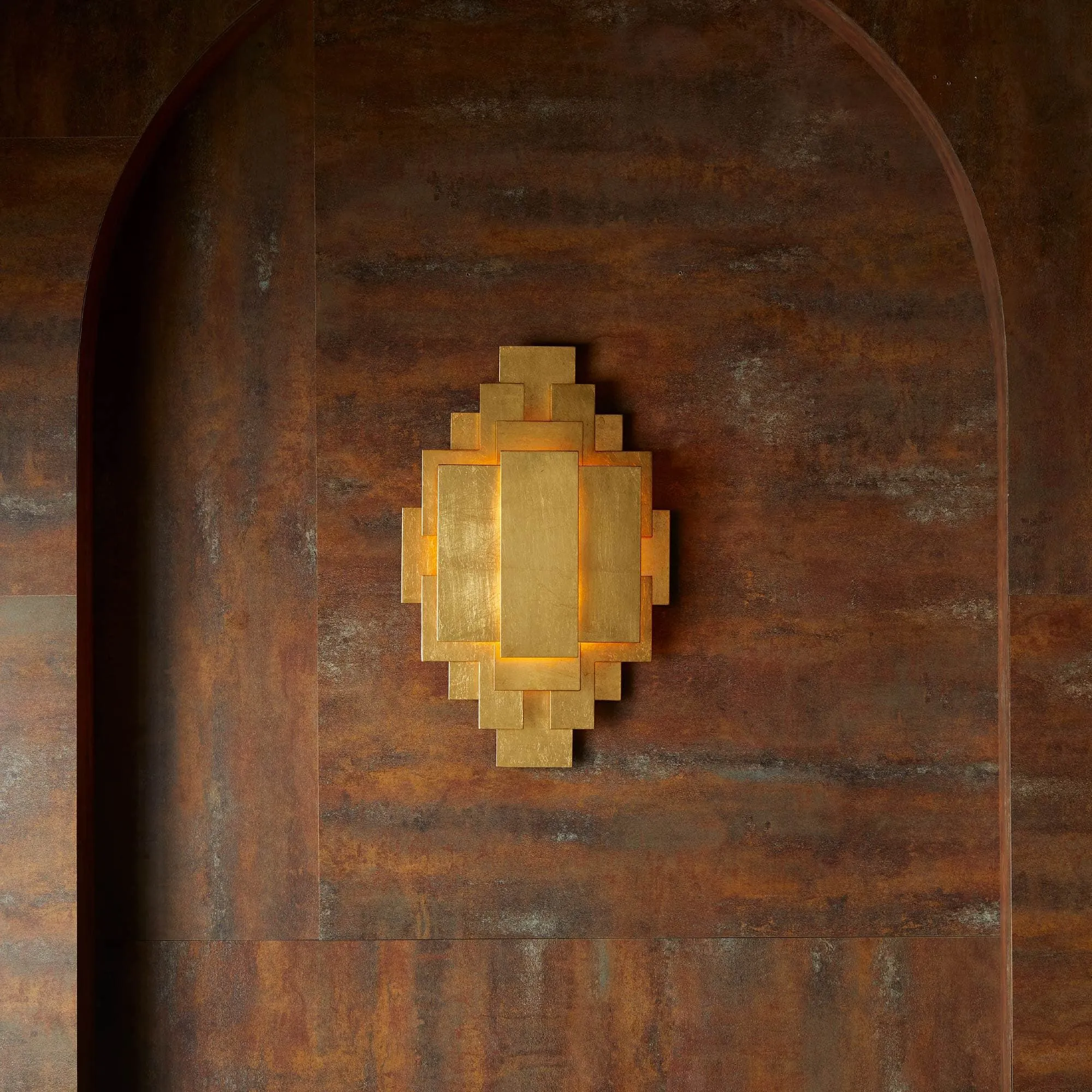 Brutalist Brass Sconce