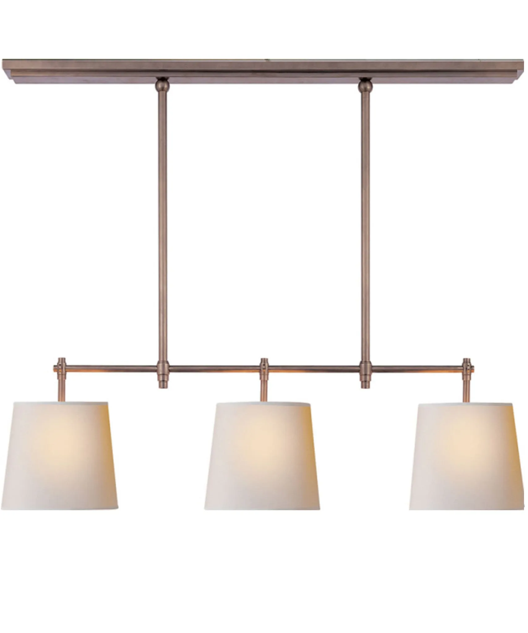 Bryant Small Billiard 3-Light Pendant, Antique Nickel