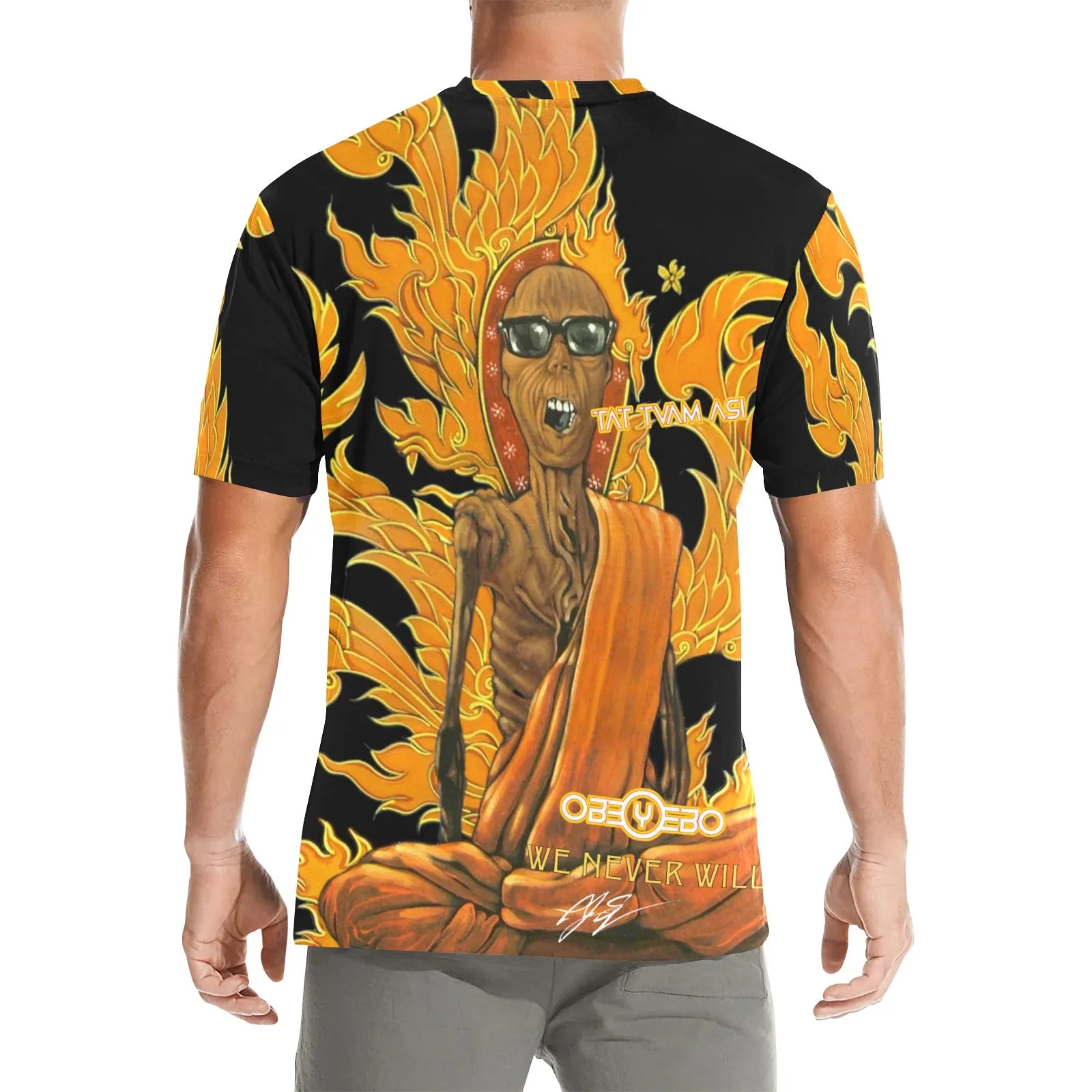 Burning Monk Men's Crew Neck T-shirt