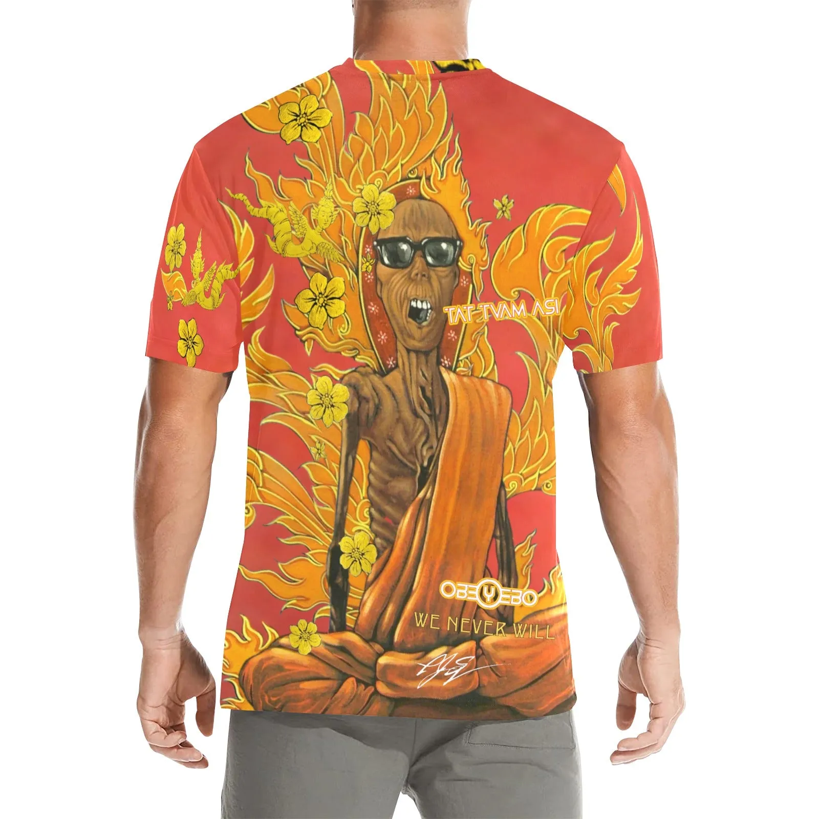 Burning Monk Men's Crew Neck T-shirt