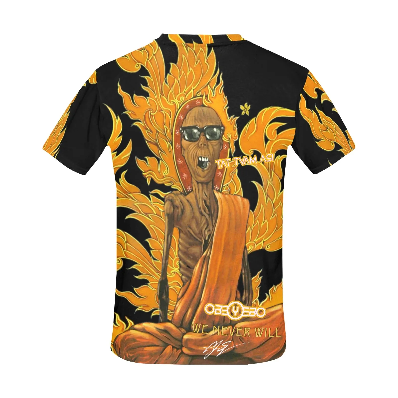 Burning Monk Men's Crew Neck T-shirt