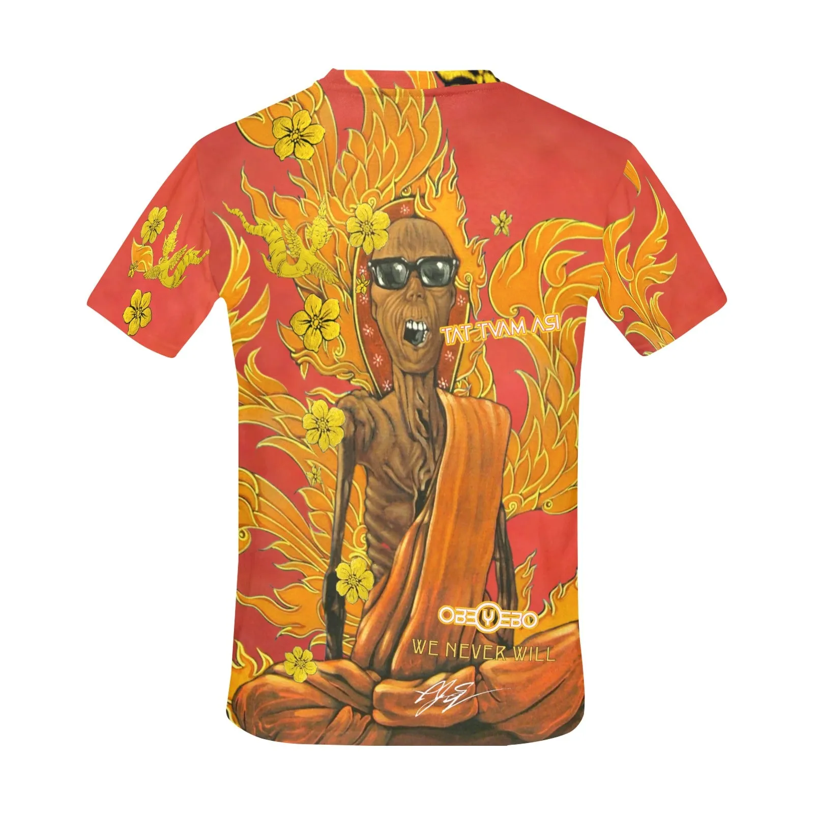 Burning Monk Men's Crew Neck T-shirt