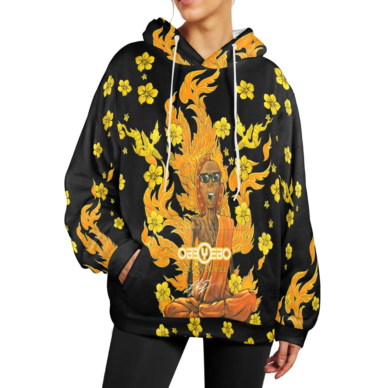 Burning Monk Women's Flannel Hoodie