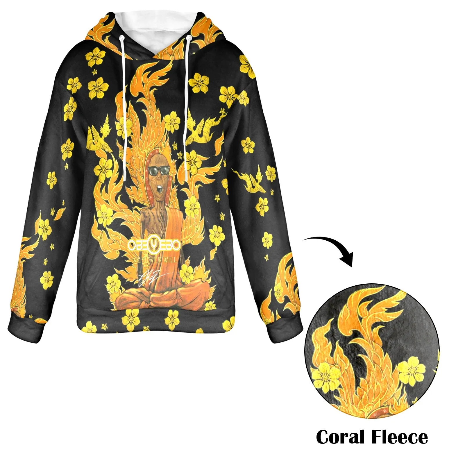 Burning Monk Women's Flannel Hoodie