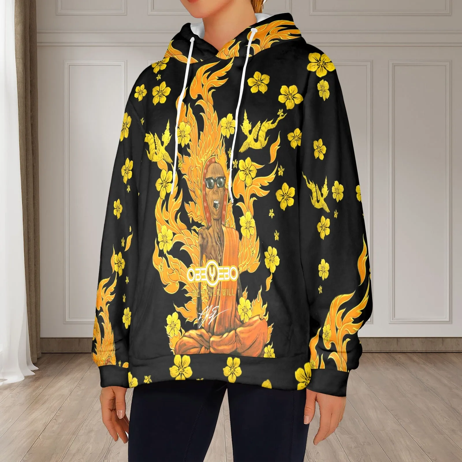 Burning Monk Women's Flannel Hoodie